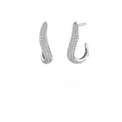 Boucles d'oreilles Dina 2 585 or blanc diamant 0.645 crt