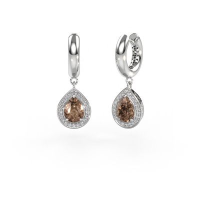 Oorhangers Barbar 1 585 witgoud bruine diamant 1.52 crt
