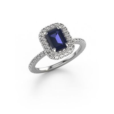Engagement ring Talitha EME 950 platinum sapphire 7x5 mm