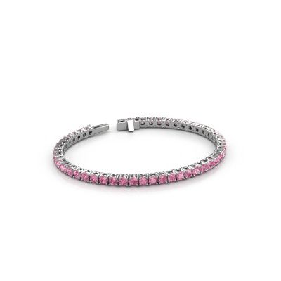 Tennisarmband Shirley 3.2 585 witgoud roze saffier 3.2 mm