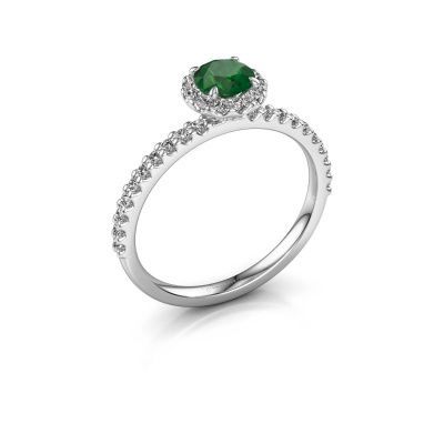 Engagement ring Miranda rnd 950 platinum emerald 5 mm