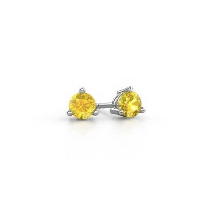 Clous d'oreilles Somer 950 platine saphir jaune 4.7 mm