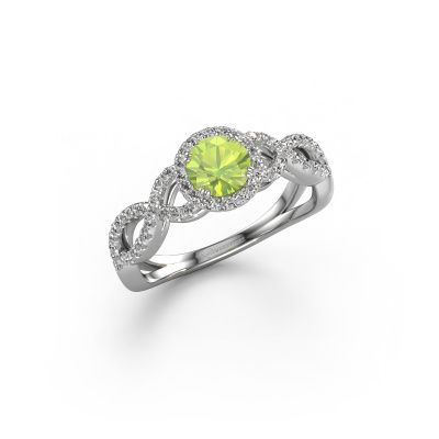 Engagement ring Dionne rnd 950 platinum peridot 5 mm