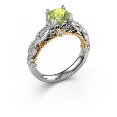 Verlobungsring Chantelle 585 Weißgold Peridot 6.5 mm