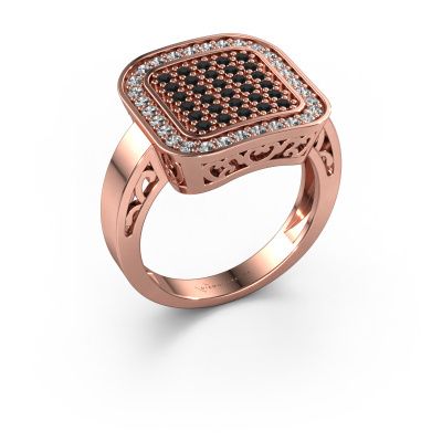 Ring Beatrice 585 Roségold Schwarz Diamant 0.660 crt
