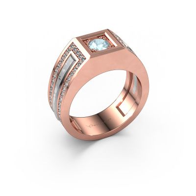 Men's ring Lando 585 rose gold aquamarine 4.7 mm