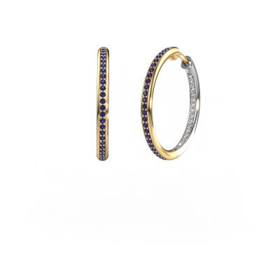 Hoop earrings Sina 20mm 585 gold sapphire 1.1 mm