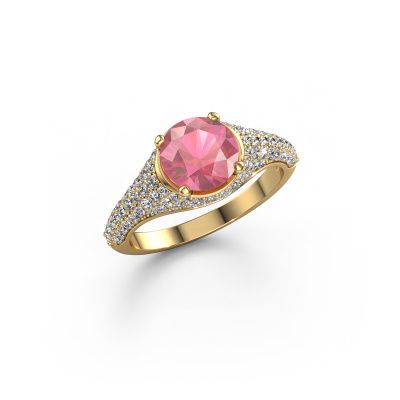 Engagement ring Lovella 585 gold tourmaline pink 7 mm