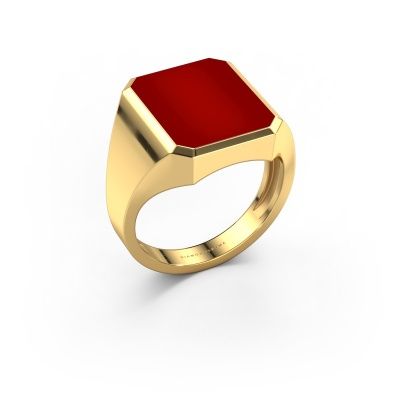 Zegelring Lars 4 light 585 goud carneool 15x12 mm