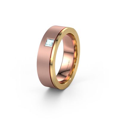 Wedding ring WH0550L16CMP 585 rose gold aquamarine ±0.24x0.09in