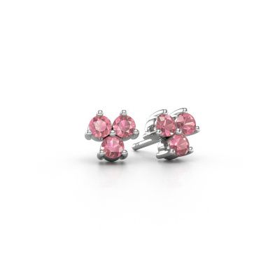 Stud earrings Shirlee 950 platinum tourmaline pink 3 mm