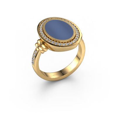 Men's ring Servie 3 585 gold blue sardonyx 14x10 mm