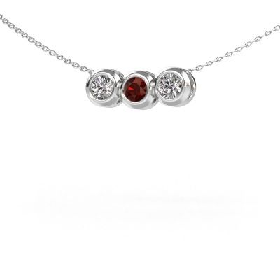 Collier Kim 3 585 or blanc grenat 4 mm