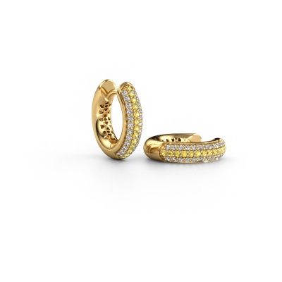 Créoles Tristan B 14 mm 585 or jaune saphir jaune 1 mm