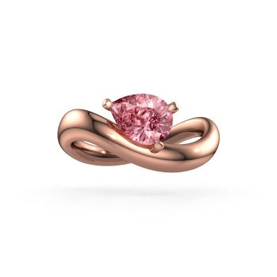 Engagement ring Chloe PER 585 rose gold pink lab grown diamond 8x6 mm