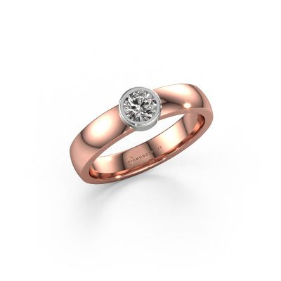 Bague Ise 1 585 or rose diamant 0.30 crt