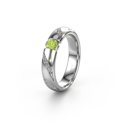 Wedding ring WH2102L34A 585 white gold peridot ±0.20x0.07 in