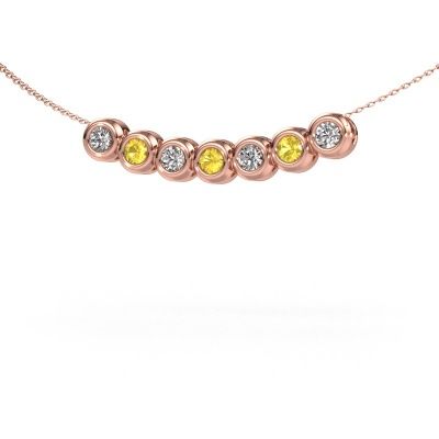 Kette Kim 7 585 Roségold Gelb Saphir 3.4 mm