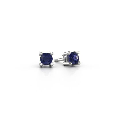 Clous d'oreilles Eline 950 platine saphir 5 mm