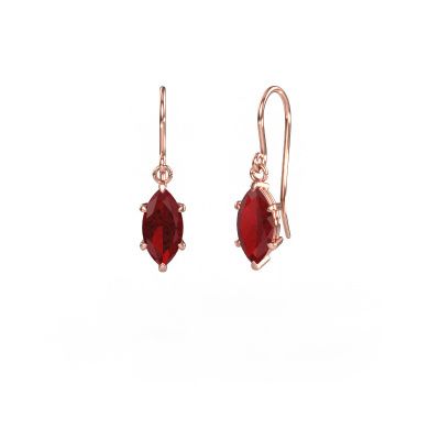 Pendants d'oreilles Laurie MRQ 1 585 or rose rubis 10x5 mm
