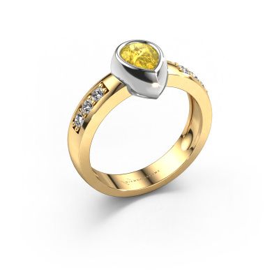Ring Charlotte Pear 585 gold yellow sapphire 8x5 mm