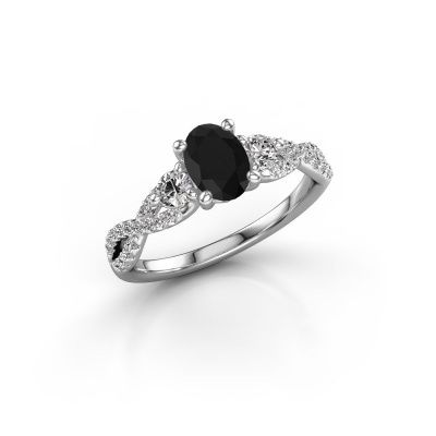 Verlovingsring Marilou OVL 950 platina zwarte diamant 1.41 crt