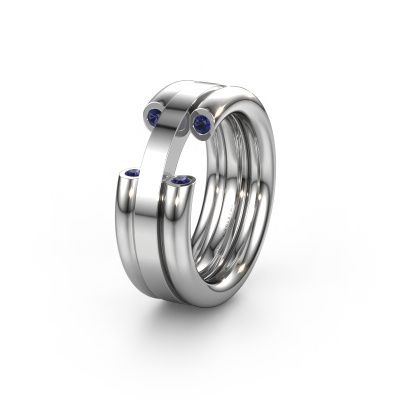 Wedding ring WH6018L 950 platinum sapphire ±0.31x0.12in