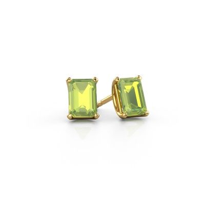 Clous d'oreilles Sam EME 585 or jaune péridot 7x5 mm