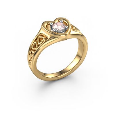 Ring Eura 585 gold morganite champagne 4 mm