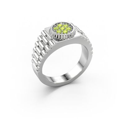 Men's ring Nout 585 white gold peridot 2 mm