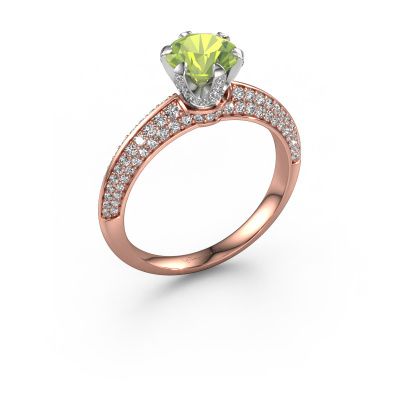 Engagement ring Abby 585 rose gold peridot 6.5 mm
