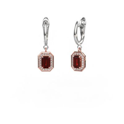 Pendants d'oreilles Dodie 1 585 or rose grenat 6x4 mm