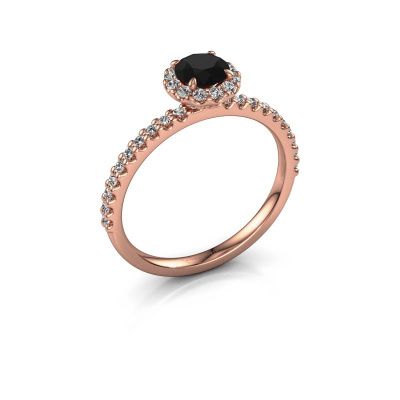 Verlovingsring Miranda rnd 585 rosé goud zwarte diamant 0.96 crt