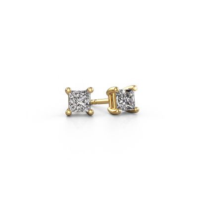 Clous d'oreilles Sam square 585 or jaune diamant 0.40 crt