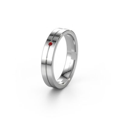 Wedding ring WH0201L14AP 585 white gold ruby ±4x1.7 mm
