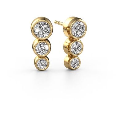 Clous d'oreilles Linda 585 or jaune diamant 0.85 crt