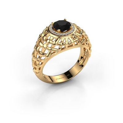 Pinkring Jens 585 goud zwarte diamant 1.42 crt