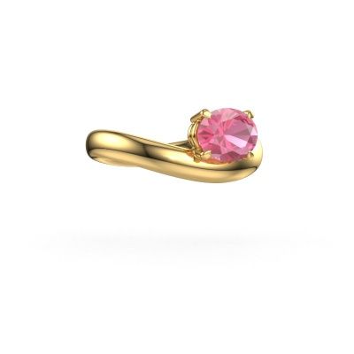 Bague de fiançailles Floor OVL 585 or jaune saphir rose 8x6 mm