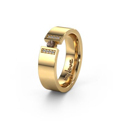 Wedding ring WH2096L16C 585 gold ±0.24x0.09in smokey quartz