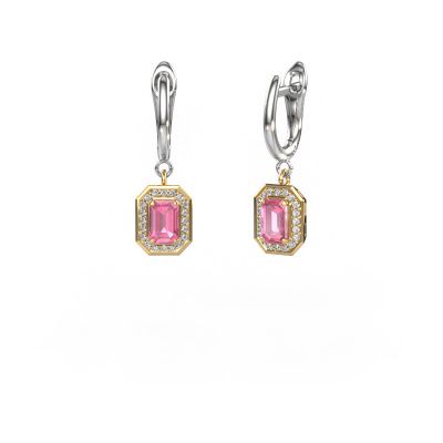 Drop earrings Dodie 1 585 gold pink sapphire 6x4 mm