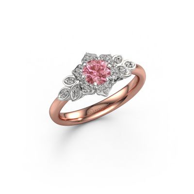 Engagement ring Tatjana 585 rose gold pink lab grown diamond 5 mm