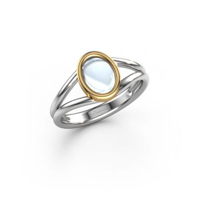 Ring Lieselotte 585 white gold aquamarine 9x7 mm