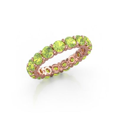Stackable ring Heddy rnd 3.7 585 rose gold peridot 3.7 mm