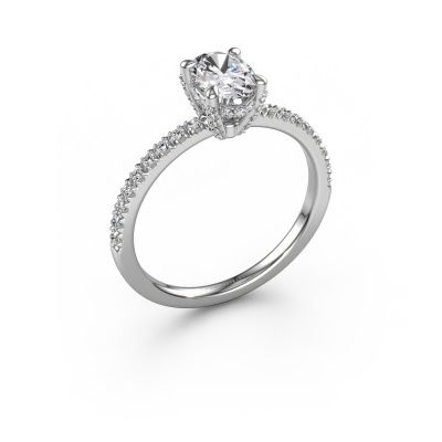 Engagement ring Saskia 1 OVL 950 platinum diamond 0.98 crt