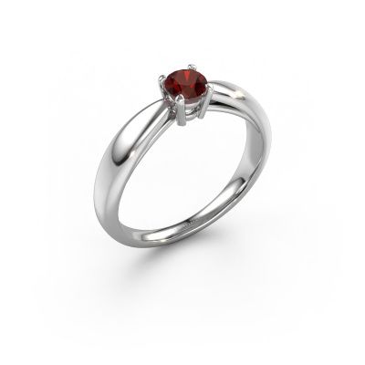 Bague de fiançailles Nichole 950 platine grenat 4.2 mm