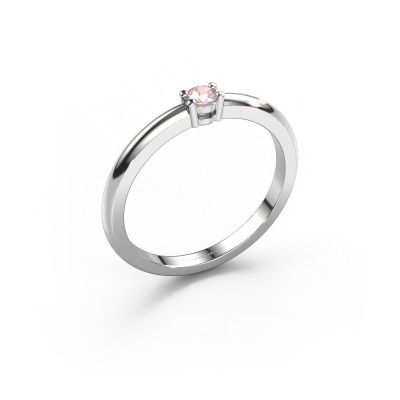 Ring Michelle 1 585 white gold morganite champagne 2.7 mm
