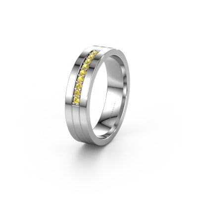 Wedding ring WH0413L15AP 950 platinum yellow sapphire ±0.20x0.07 in