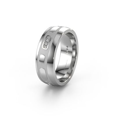 Wedding ring WH2002L 585 white gold zirconia ±7x2 mm
