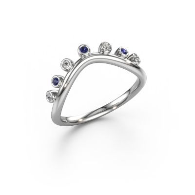 Stacking ring Drop B 585 white gold sapphire 1.4 mm