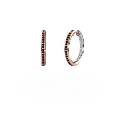 Créoles Sina 15mm 585 or rose diamant noir 0.451 crt